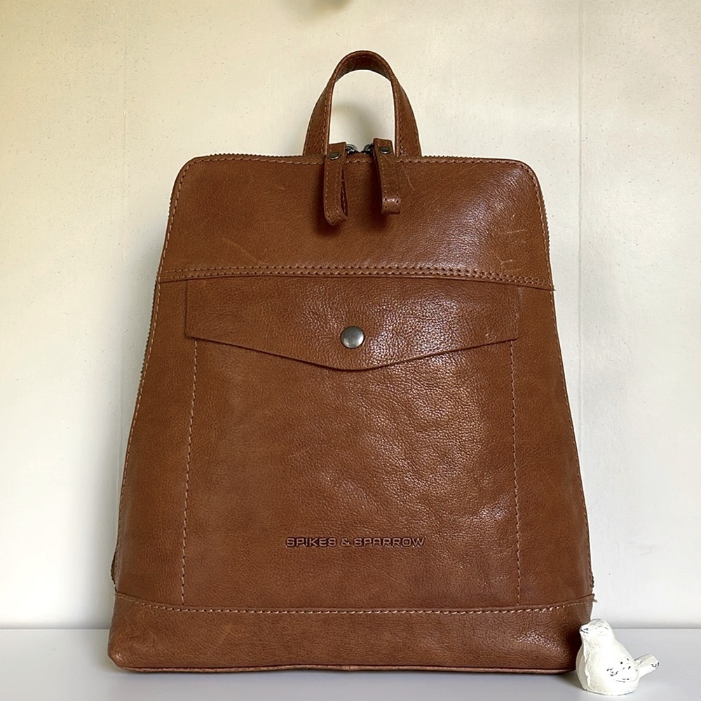 Spikes & Sparrow Brown Leather Backpack